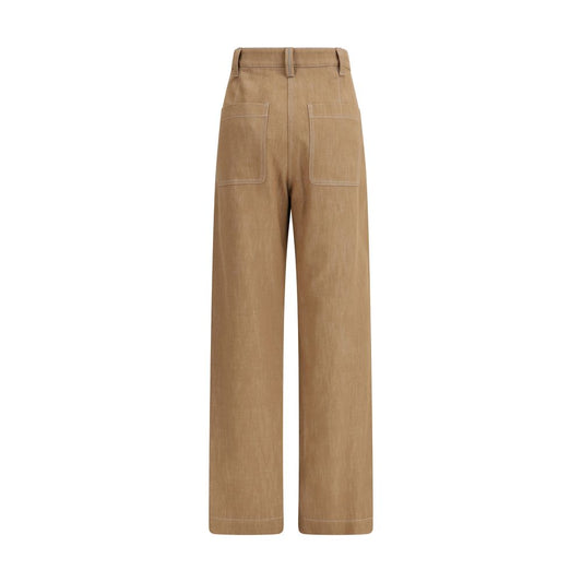Brunello Cucinelli Brown Cotton Casual Pants