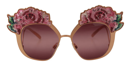 Dolce & Gabbana Chic Rose Sequin Embroidered Sunglasses - Qutton