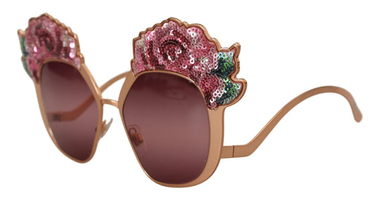 Dolce & Gabbana Chic Rose Sequin Embroidered Sunglasses - Qutton