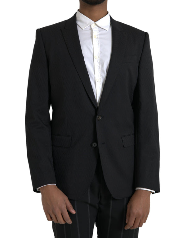 Dolce & Gabbana Black MARTINI Slim Fit Jacket Coat Blazer
