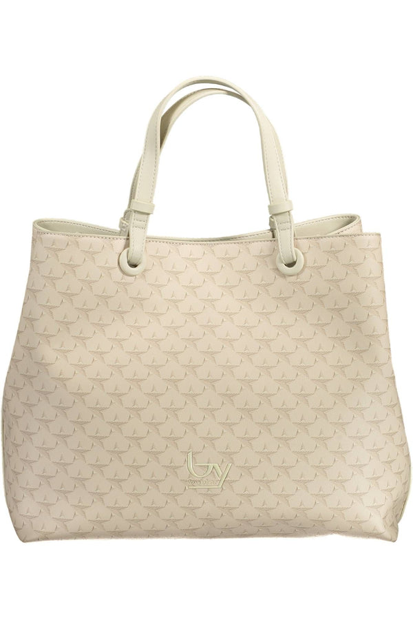 BYBLOS Beige Chic Two-Compartment Handbag with Logo Detail