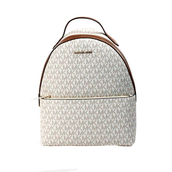 Michael Kors Sheila Medium Vanilla Signature PVC Front Pocket Backpack Bag
