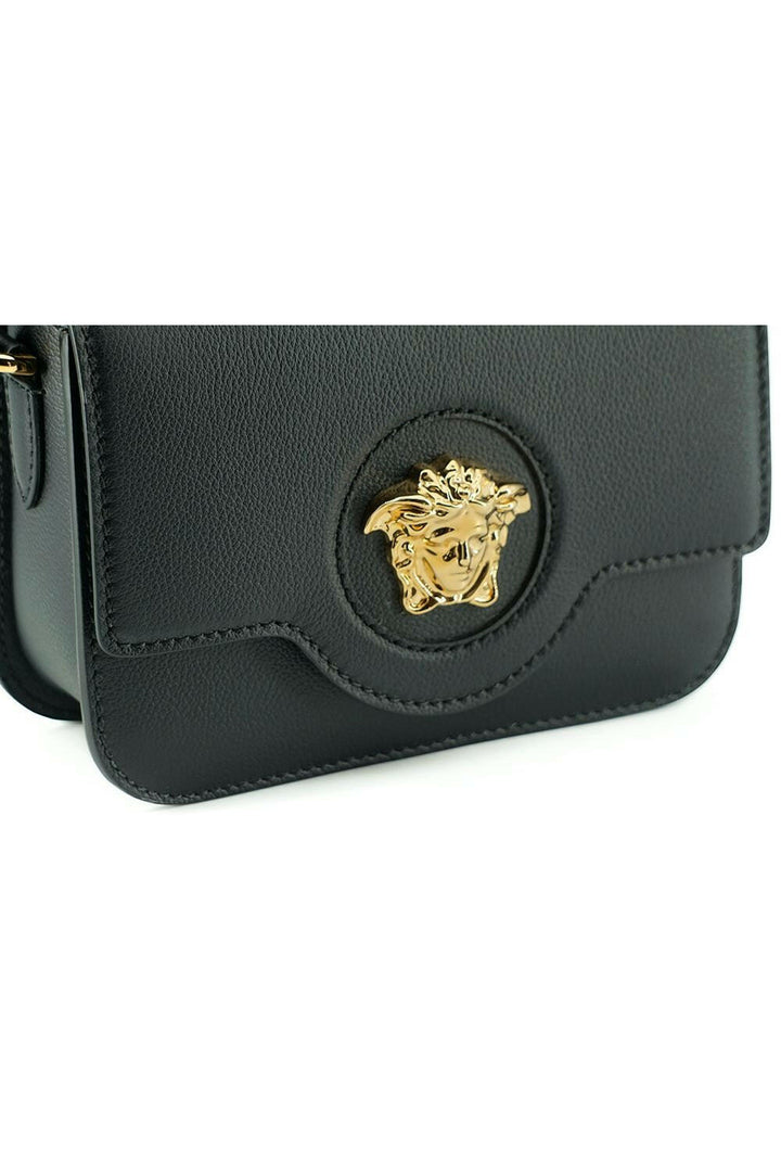 Versace Black Calf Leather Shoulder Bag