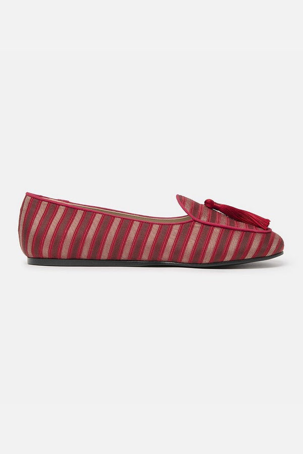 Charles Philip Red Leather Flat Shoe - Elite ÉCLAT