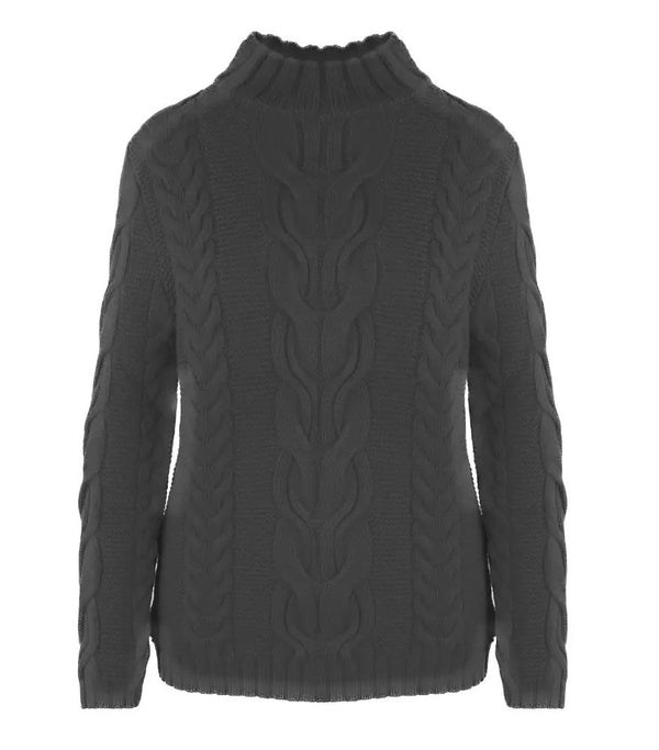 Malo Chic Wool-Cashmere Braided Turtleneck Sweater