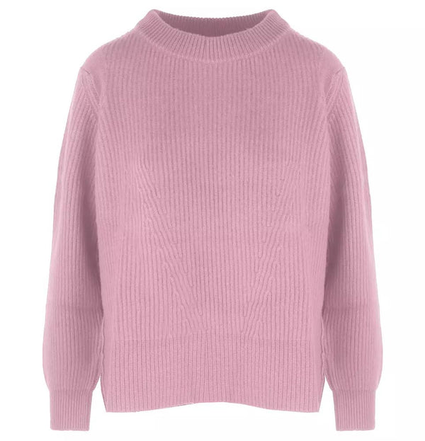 Malo Chic Ribbed Wool-Cashmere Crew Neck Sweater