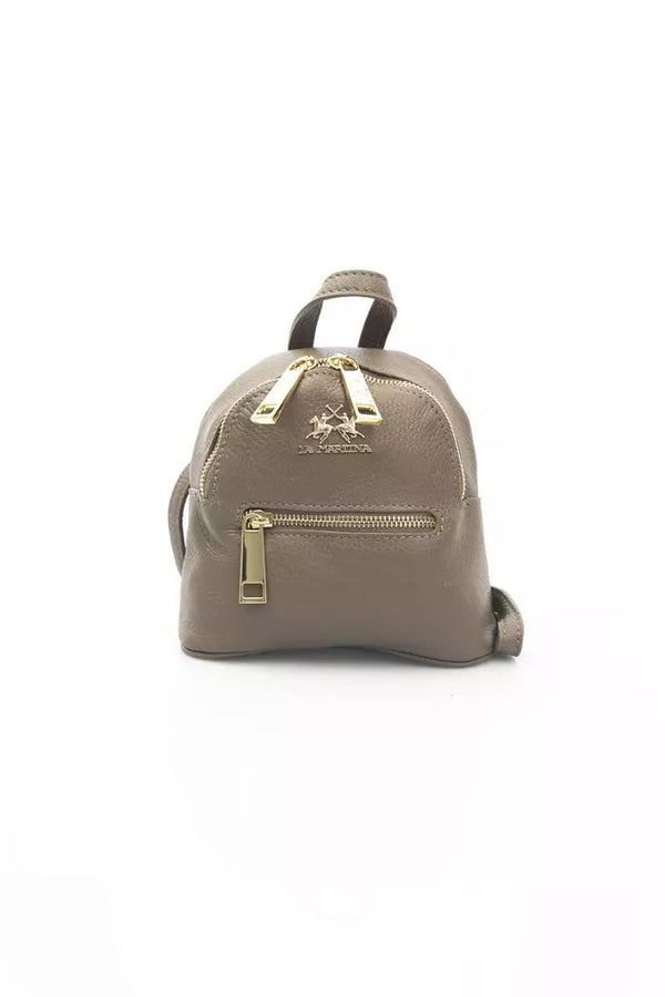 La Martina Brown CALF Leather Crossbody Bag - Elite ÉCLAT
