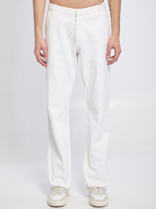 White straight jeans