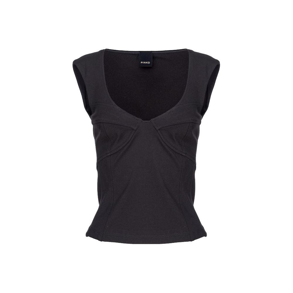 PINKO Black Nylon T-Shirt