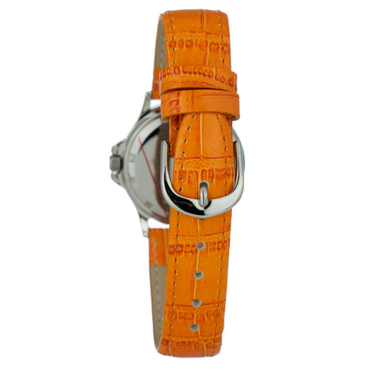 JUSTINA Orange Leather Dress Watch