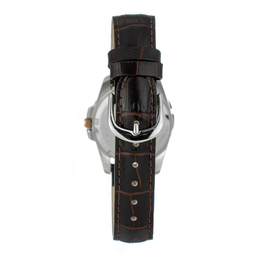 JUSTINA Brown Leather Dress Watch