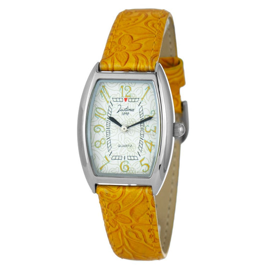 JUSTINA Orange Leather Dress Watch
