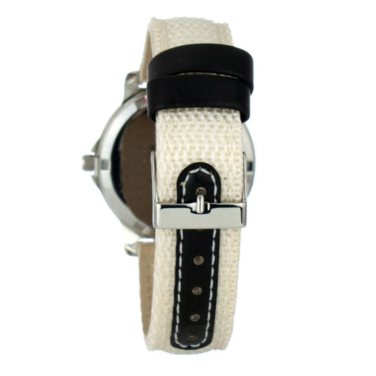 JUSTINA Beige Leather Dress Watch