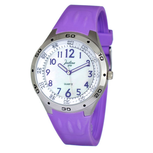 JUSTINA Purple Rubber Bracelet Watch