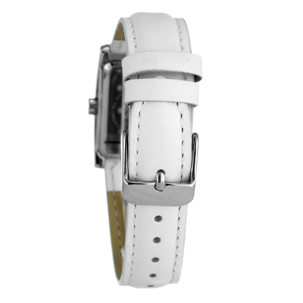 JUSTINA White Leather Dress Watch