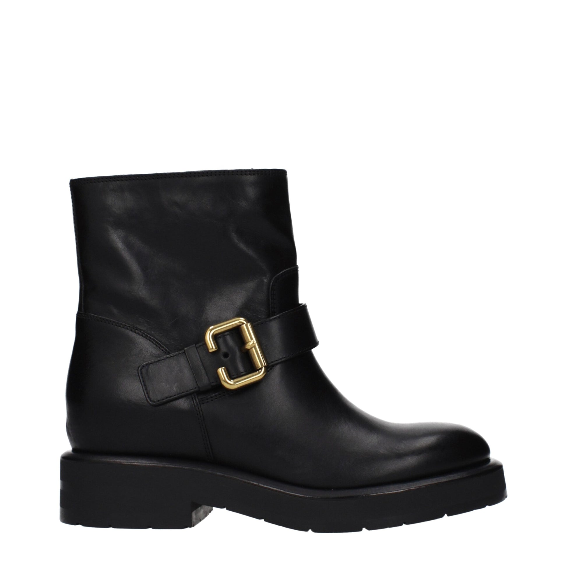 Chloé Black Leather Ankle Boots
