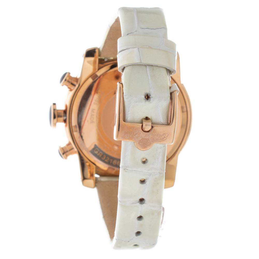 GLAM ROCK White Leather Dress Watch