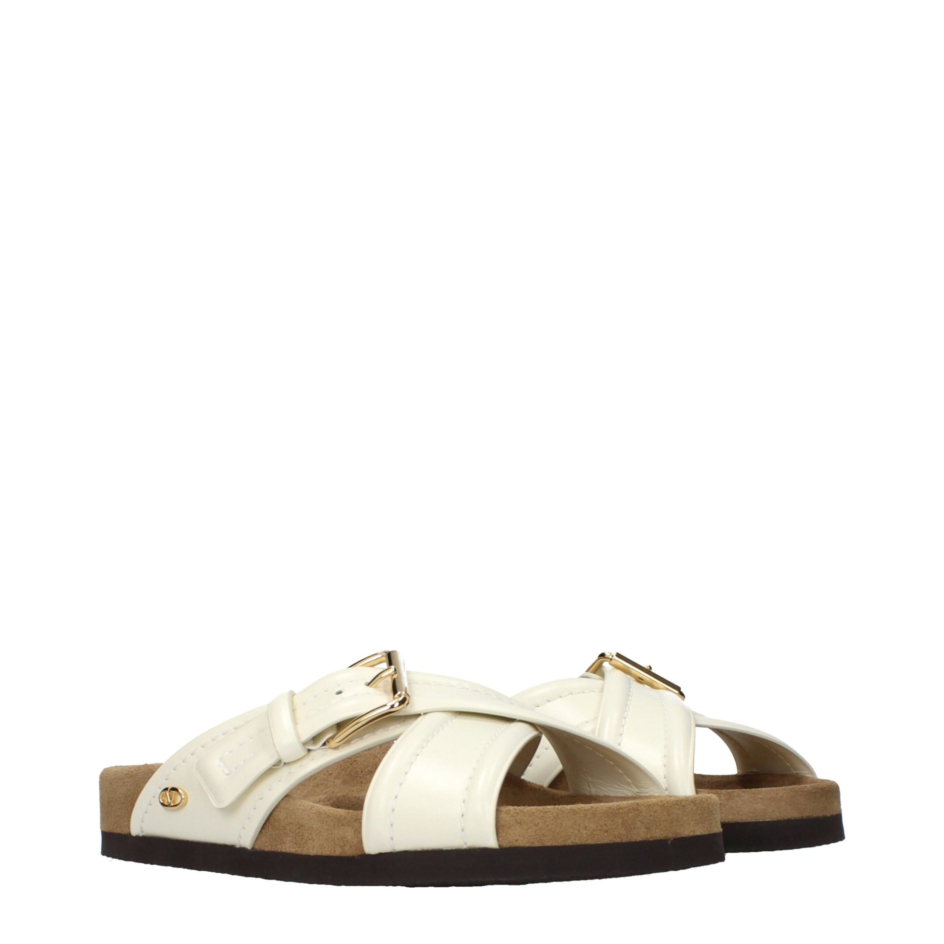 Valentino Garavani Beige Leather Slippers