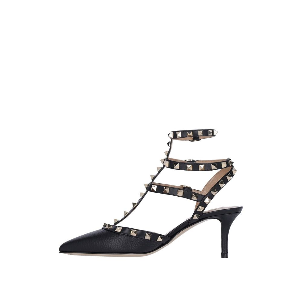 Valentino Garavani Black Leather Platform Pumps