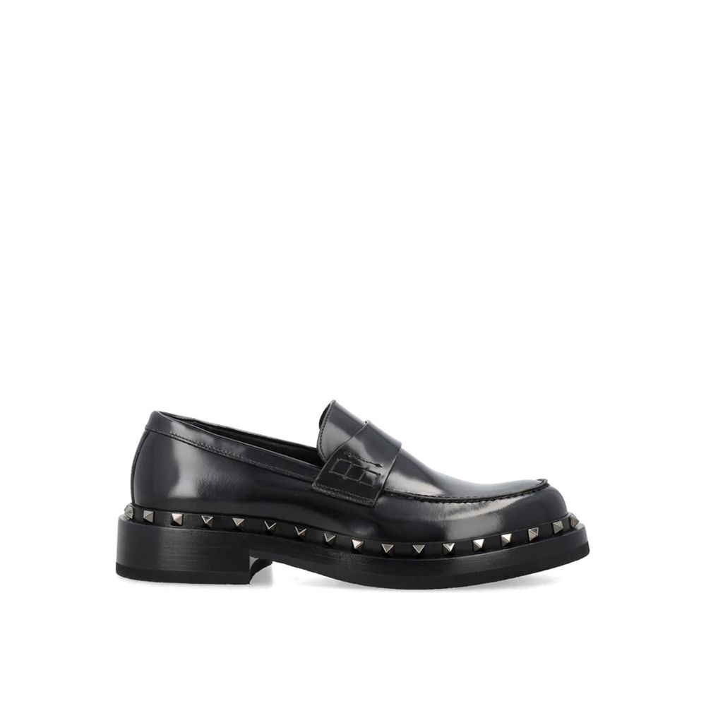 Valentino Garavani Black Calfskin Platform Loafers