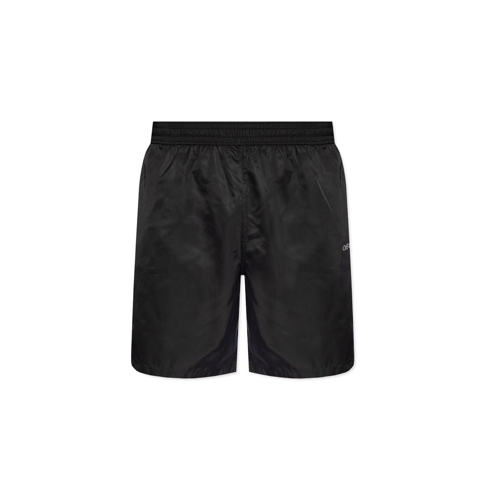 Off-White Black Polyester Swim Shorts
