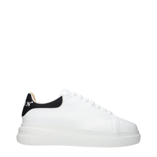 Philipp Plein White Leather Low Top Sneakers