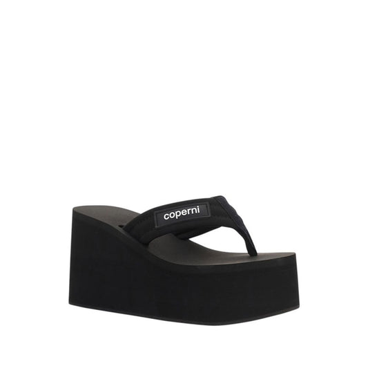 Coperni Black Polyester Platform Sandals