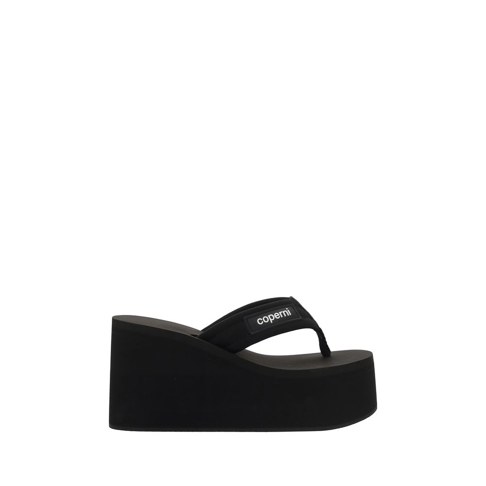 Coperni Black Polyester Platform Sandals