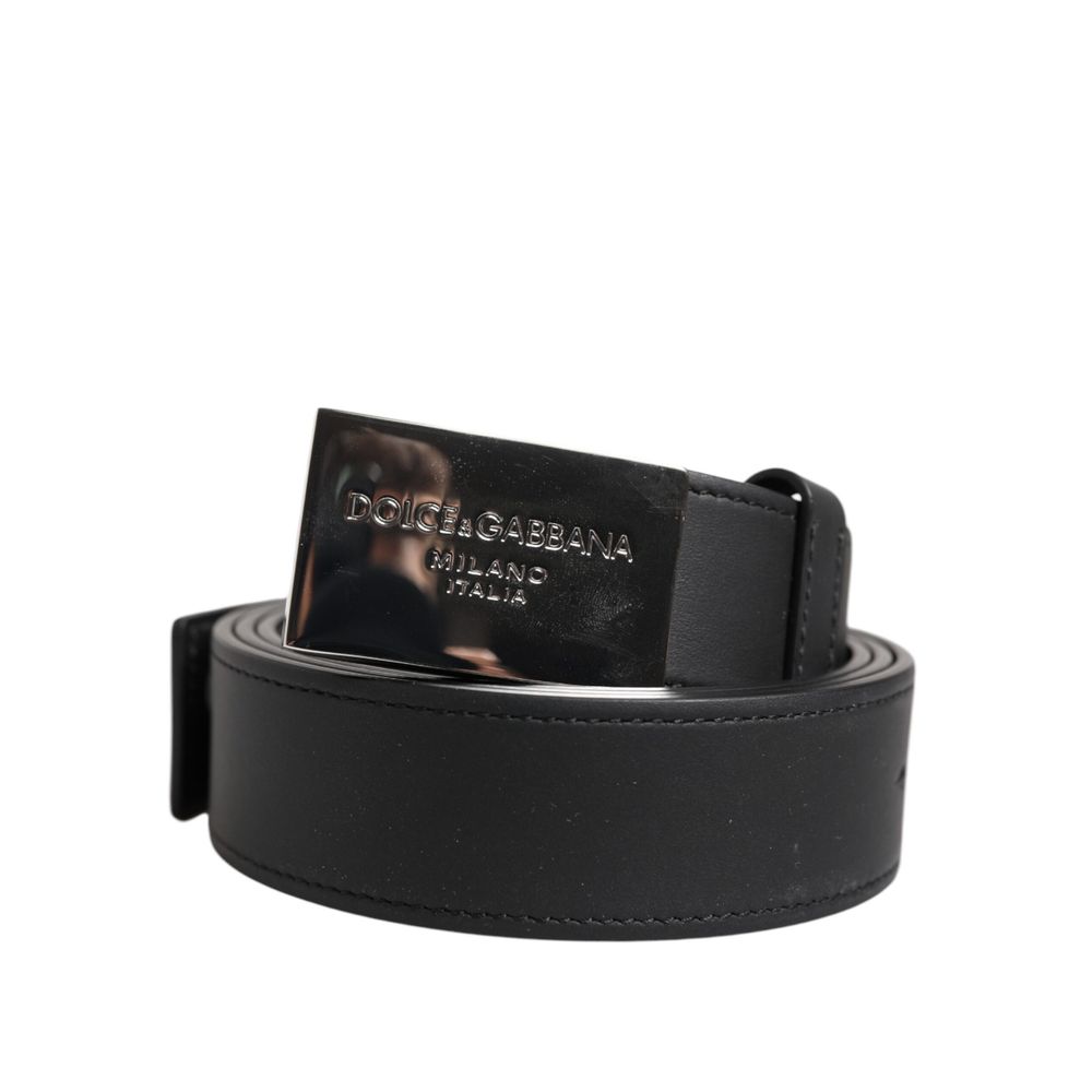 Dolce & Gabbana Black Calfskin Regular Belt