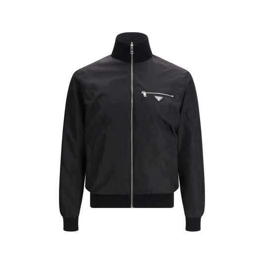 Prada Black Fleece Wool Bomber