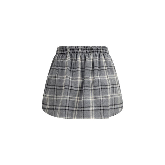 Miu Miu Gray Cotton Mini Skirt