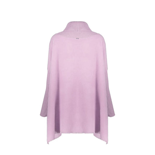 Herno Purple Virgin Wool Poncho