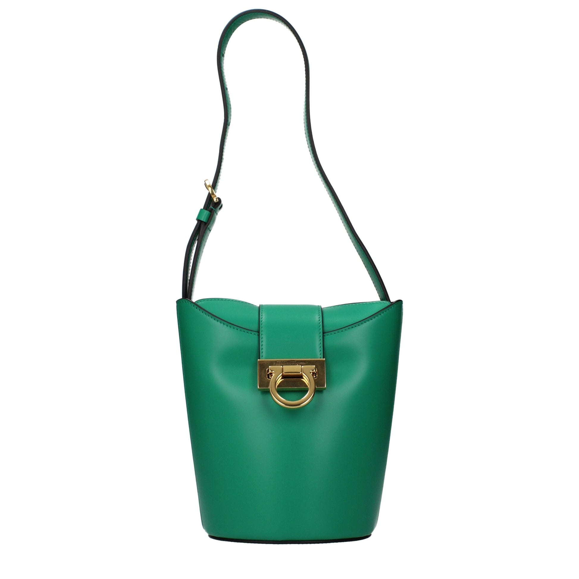 Salvatore Ferragamo Green Leather Shoulder Bag