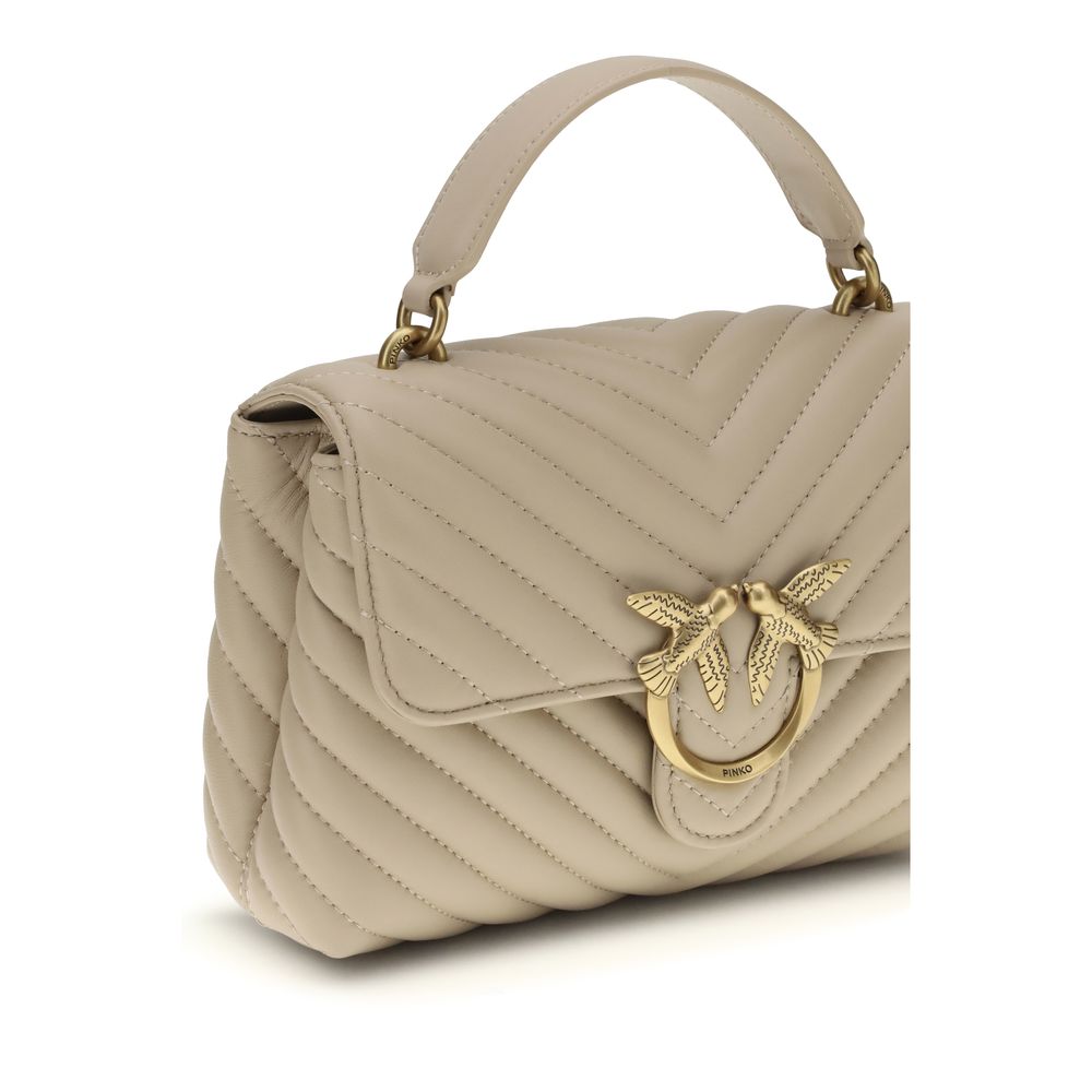 PINKO Beige Calf Leather Bos Taurus Handbag