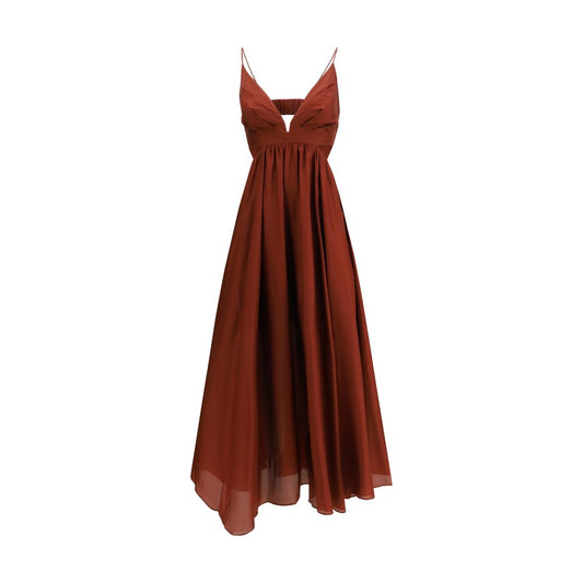 Zimmermann Bordeaux Silk Long Dress