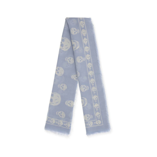 Alexander McQueen Light Blue Modal Scarf