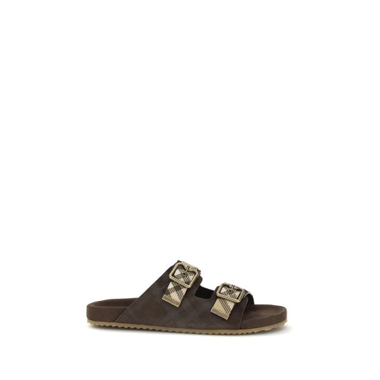 Burberry Brown Rubber Flat Sandals
