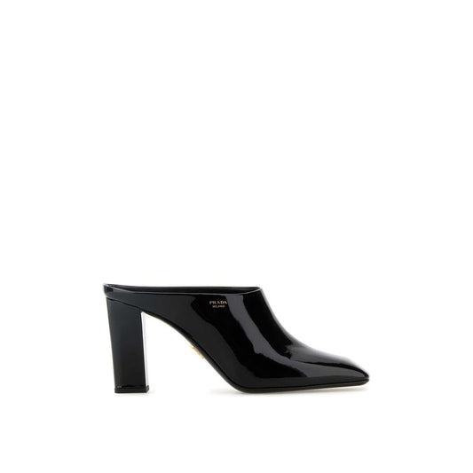 Prada Black Calfskin Mules