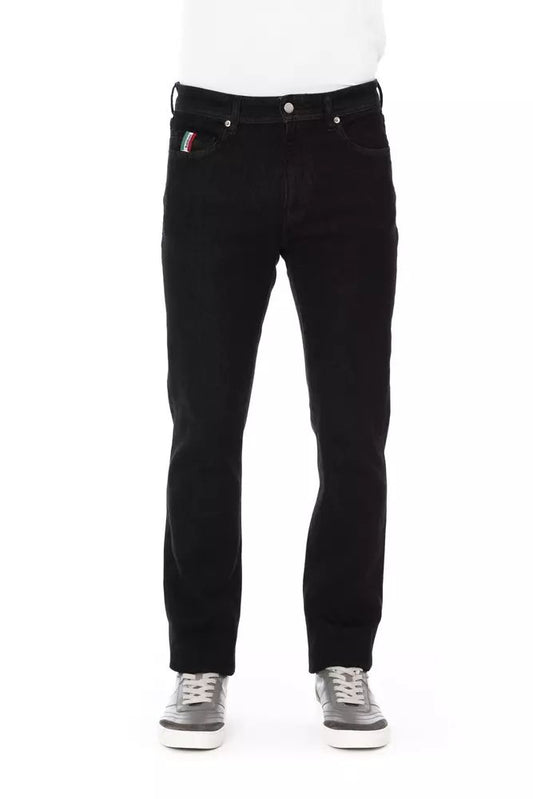 Baldinini Trend Black Cotton Straight-Leg Jeans