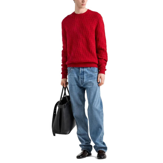 Prada Blue Cotton Straight-Leg Jeans