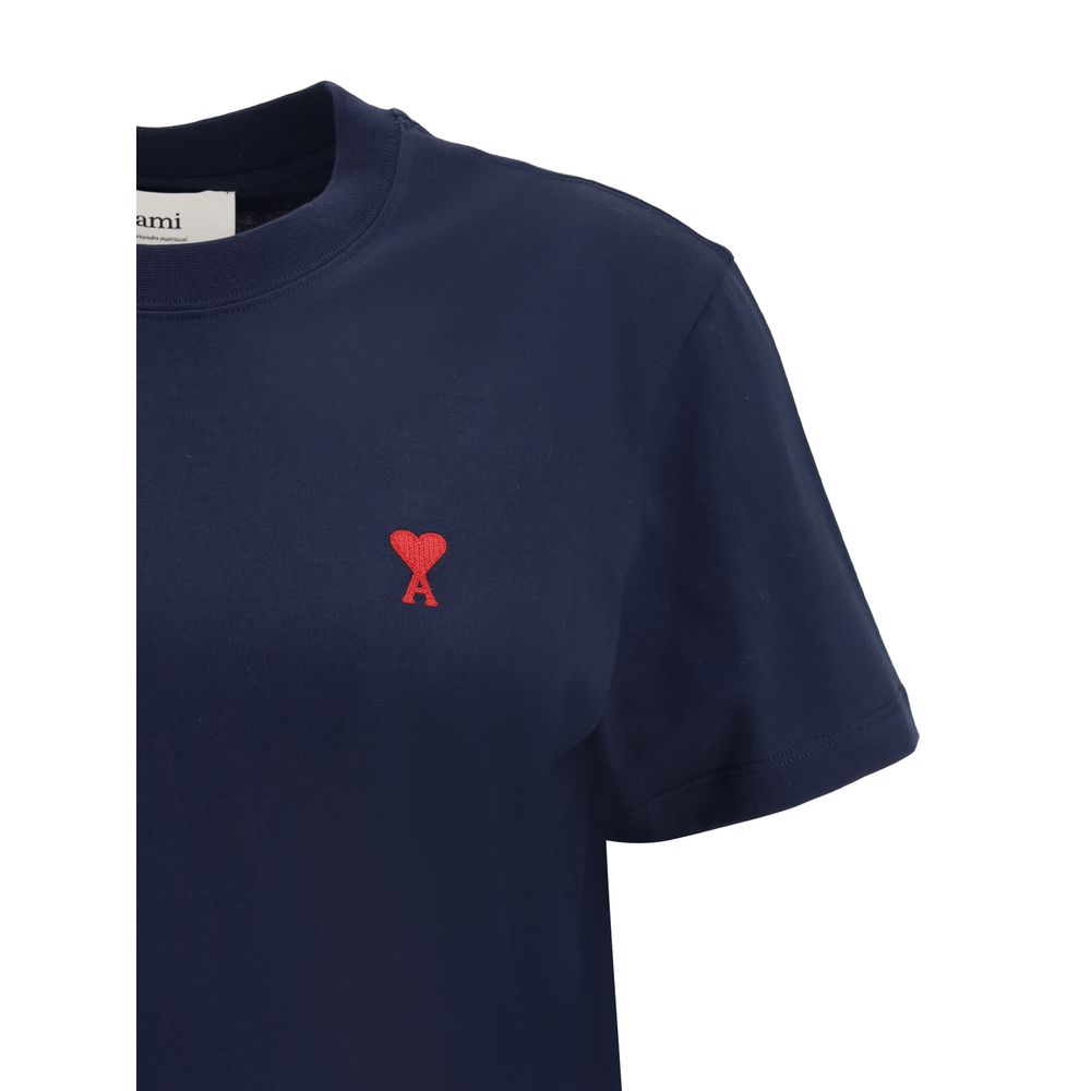 Ami Paris Blue Cotton T-Shirt