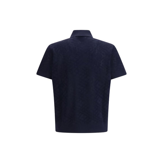 Burberry Blue Wool Polo Shirt