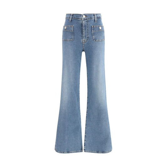 7FOR Blue Cotton Flared Jeans