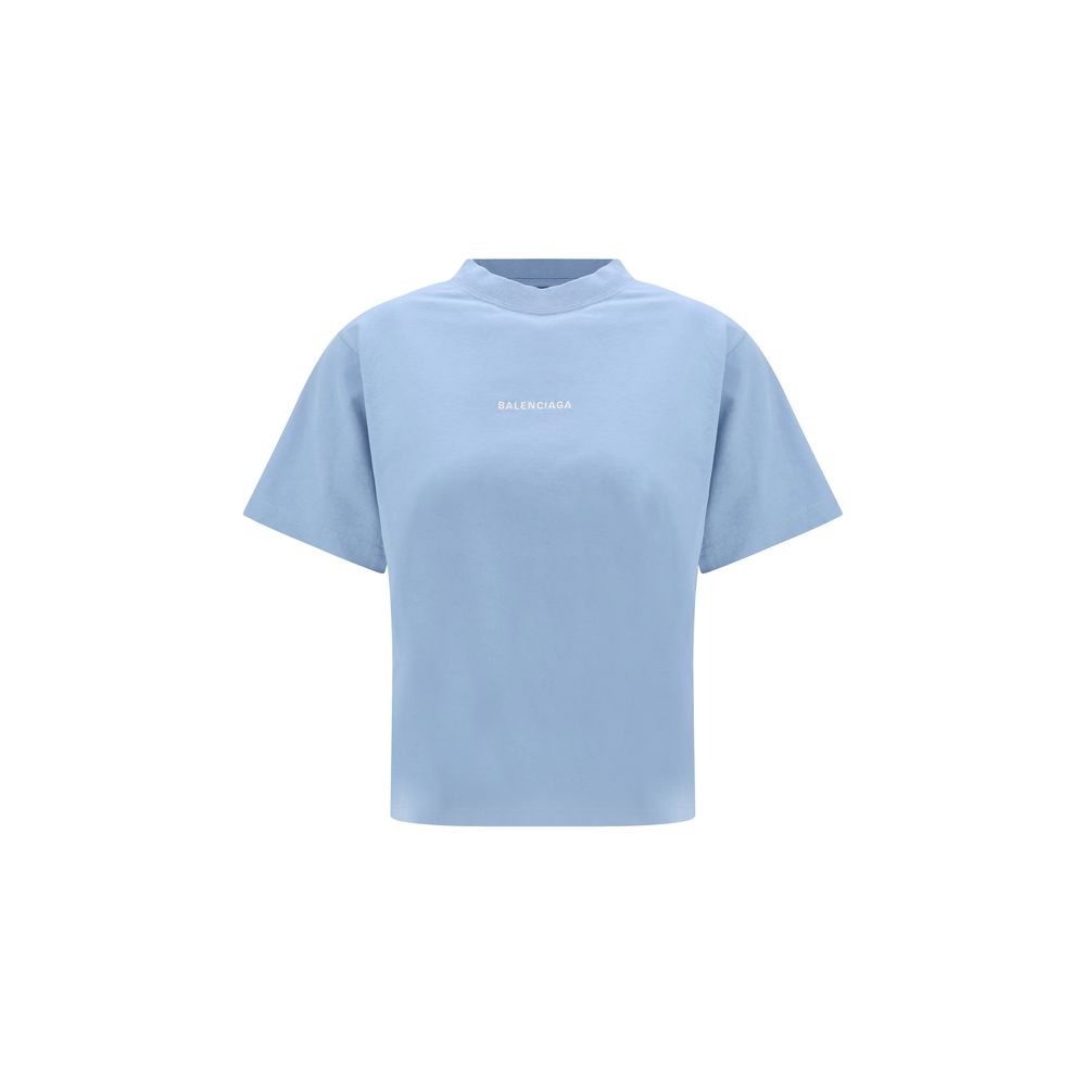 Balenciaga Light Blue Cotton T-Shirt