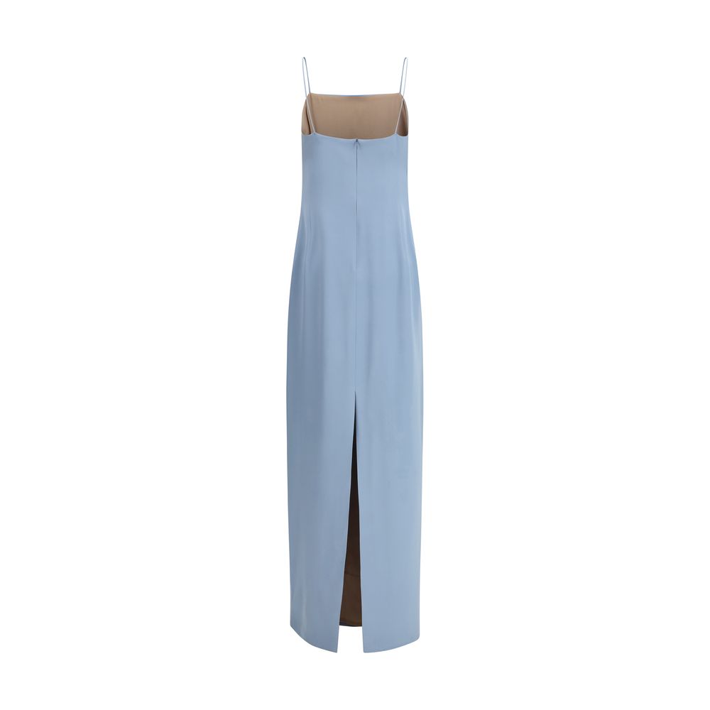 Di Stavnitser Light Blue Silk Long Dress