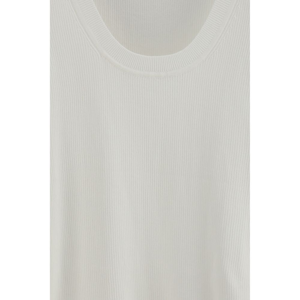 P.A.R.O.S.H. Cream Cotton Tank Tops