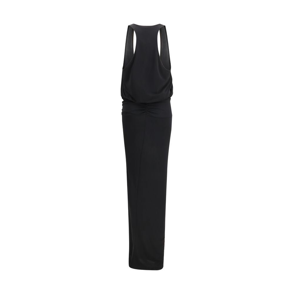 The Andamane Black Polyester Long Dress