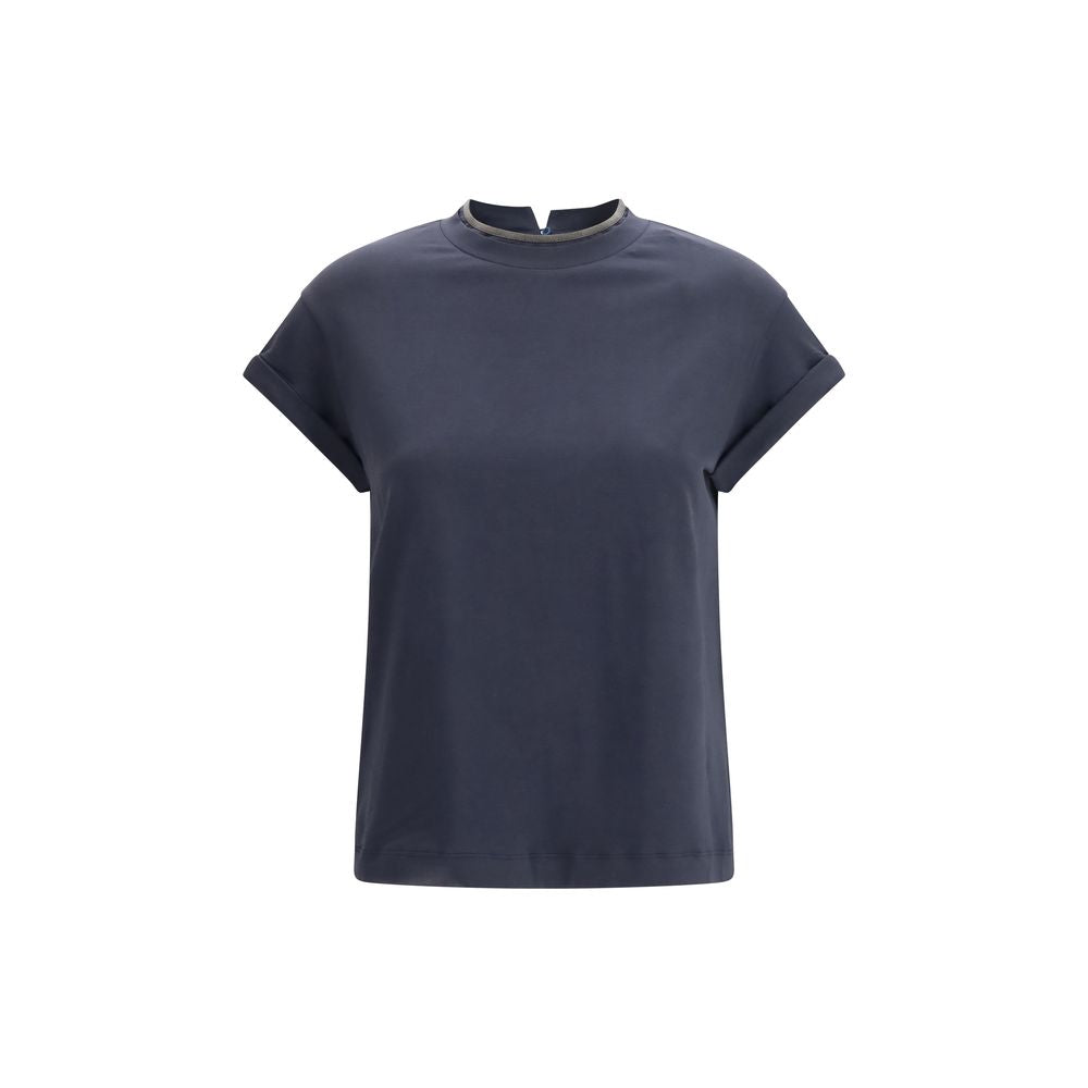 Brunello Cucinelli Blue Elastane T-Shirt