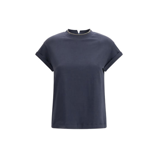 Brunello Cucinelli Blue Elastane T-Shirt