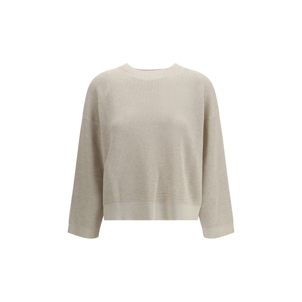 Brunello Cucinelli Cream Cotton Sweatshirt